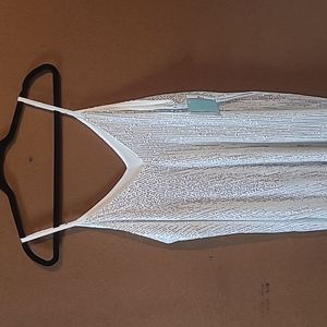 Sequin spaghetti strap dress XL. White with silver sequin.